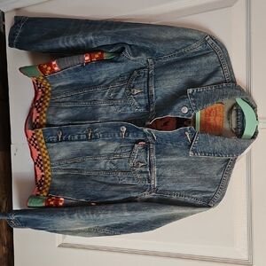 Levi's Blue Denim Jacket with Multicolor Accents